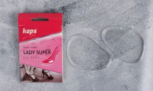 Kaps Lady Super Gel Pads – rozwiązanie, co zrobić jak buty obcierają z tyłu. Dwa przezroczyste wkładki żelowe.
