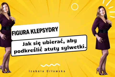 Kobieta z figurą klepsydry w bordowej sukience i czarnym paskiem. Podkreśla atuty sylwetki.
