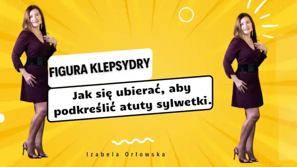 Kobieta z figurą klepsydry w bordowej sukience i czarnym paskiem. Podkreśla atuty sylwetki.