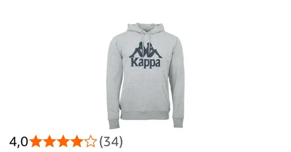 Szara bluza z kapturem marki Kappa, z charakterystycznym logo. To popularna marka odzieżowa, znana z komfortu i stylu.